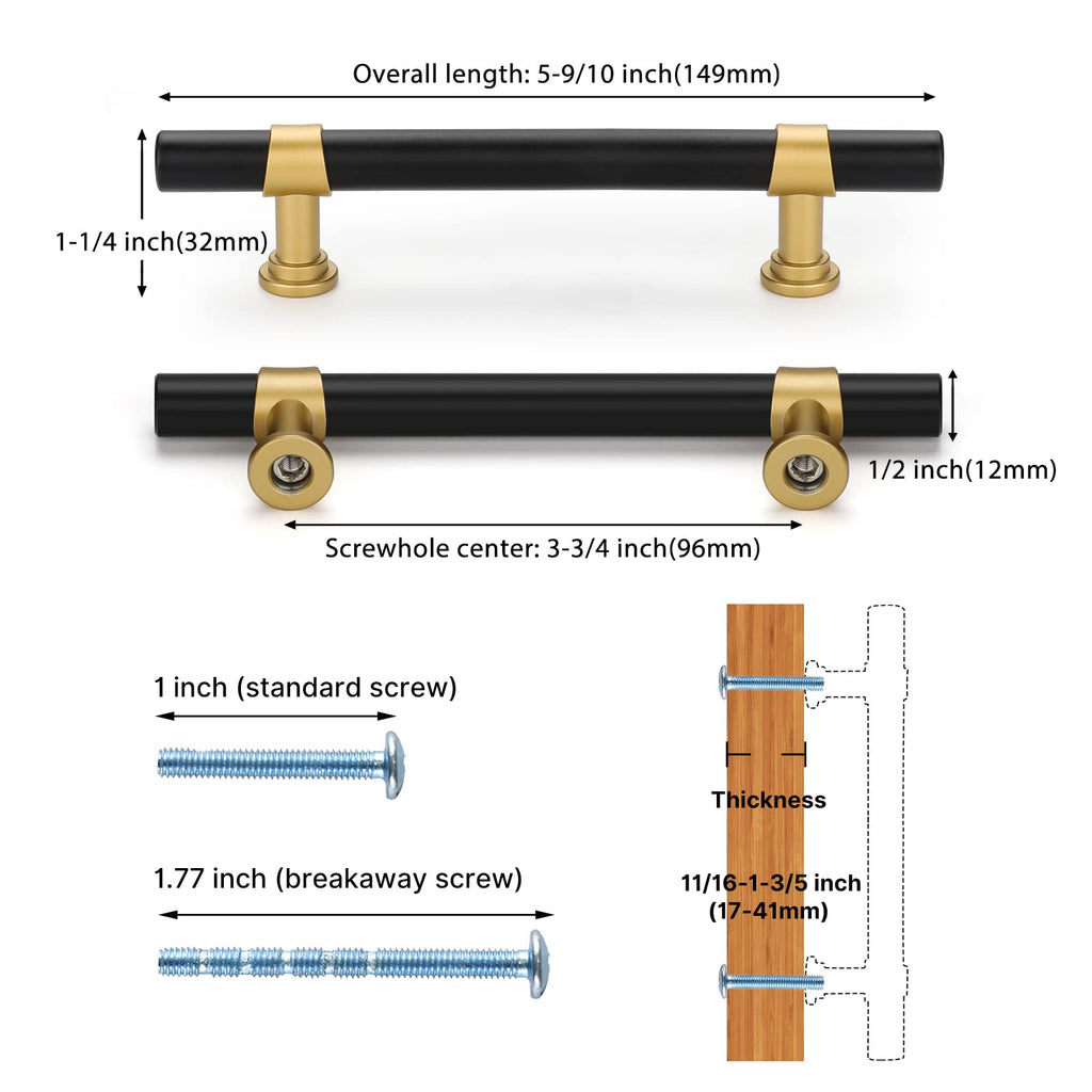 Classic Barrel T-Bar Cupboard Handles & Knobs