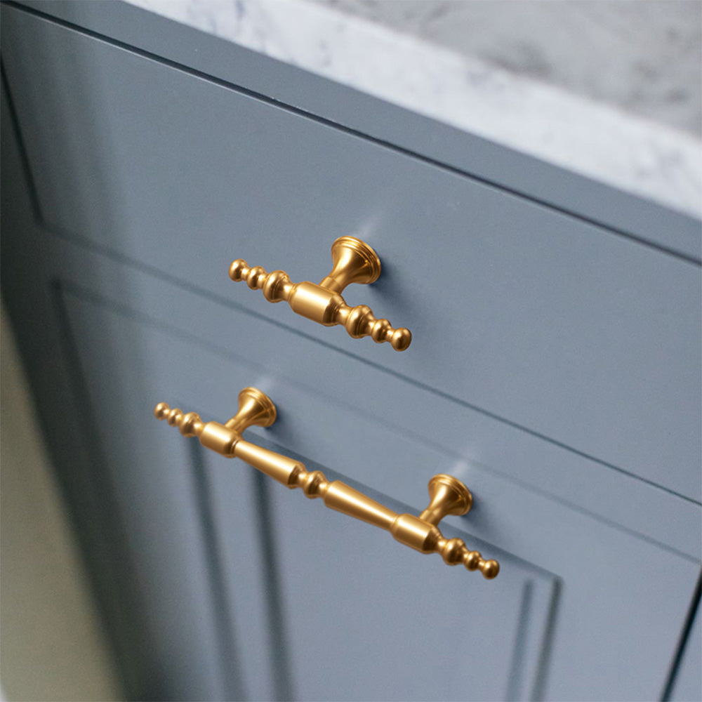Classic Beaded Finial T-Bar Cupboard Handles