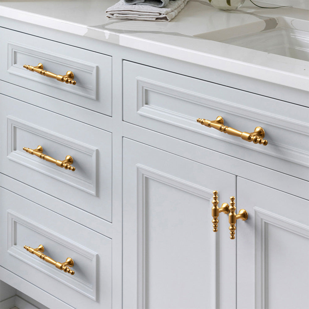 Classic Beaded Finial T-Bar Cupboard Handles