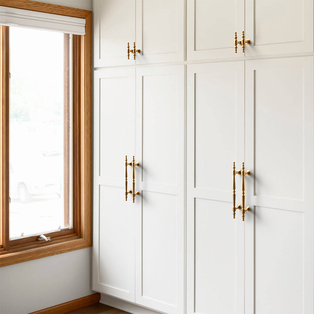Classic Beaded Finial T-Bar Cupboard Handles