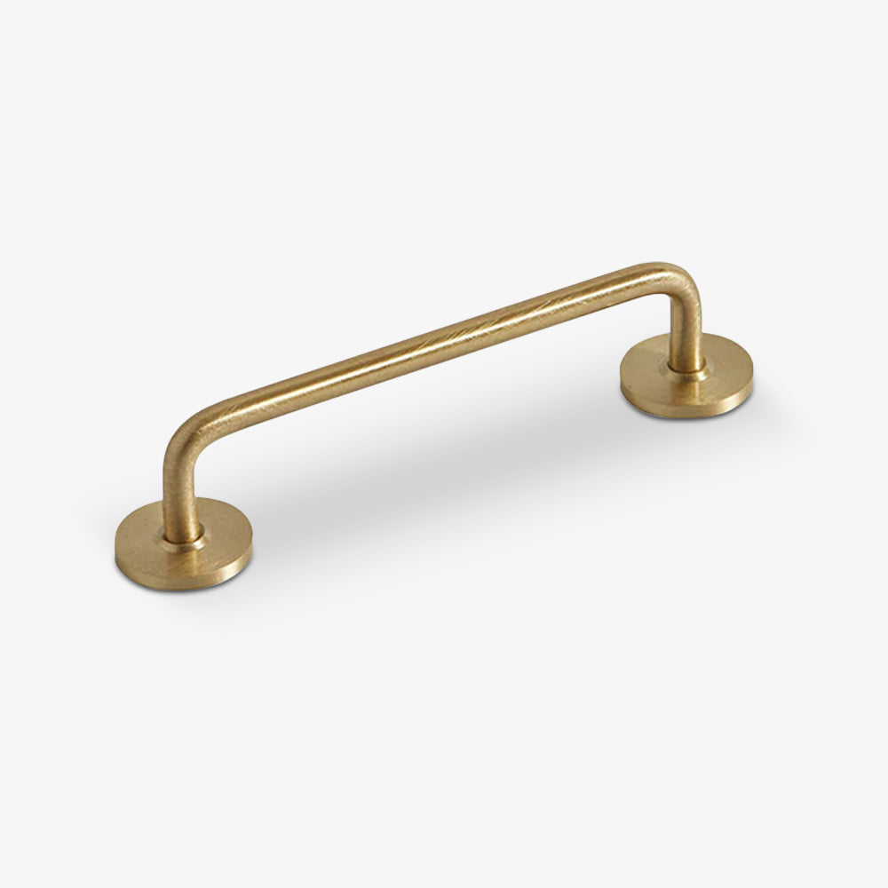 Classic Brass D Cupboard Handles with Round Bases