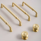 Classic Collared Bar Wardrobe Handles and Ringed Knobs