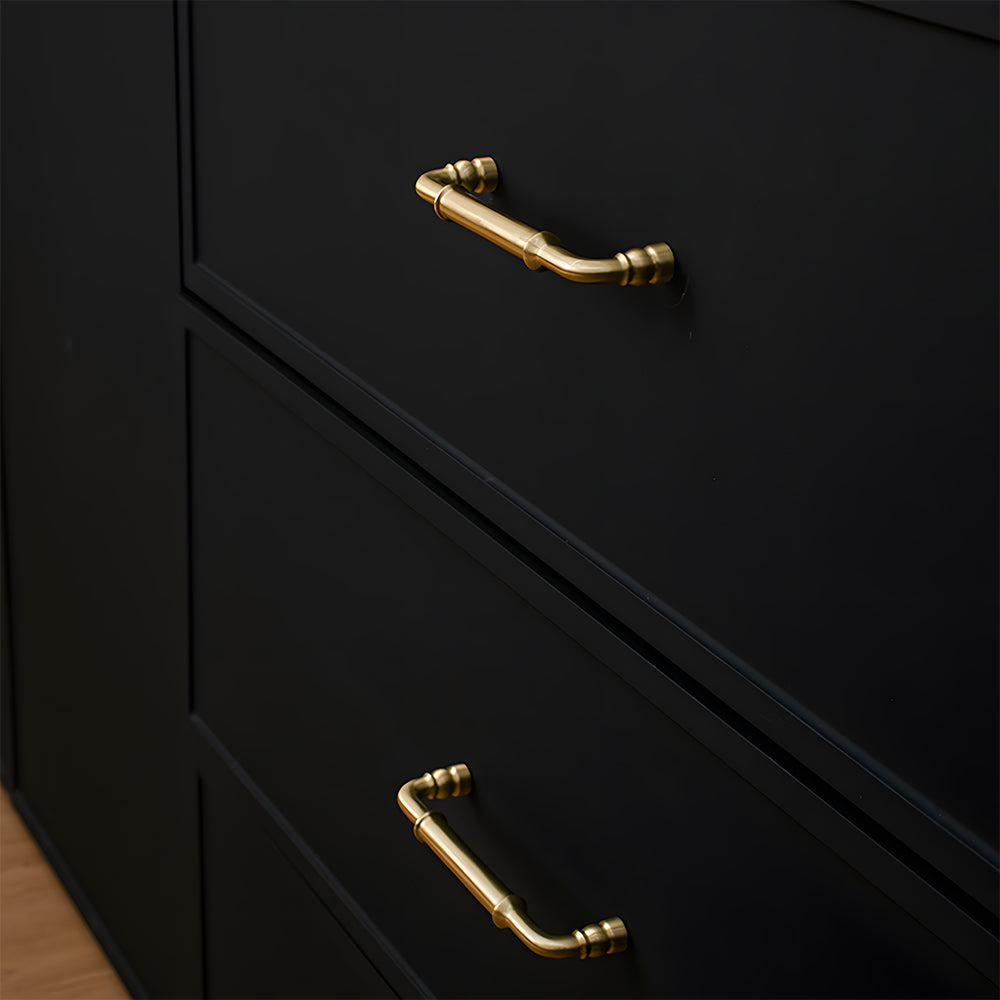 Classic Collared Bar Wardrobe Handles and Ringed Knobs