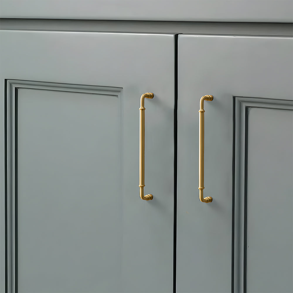 Classic Collared Bar Wardrobe Handles and Ringed Knobs