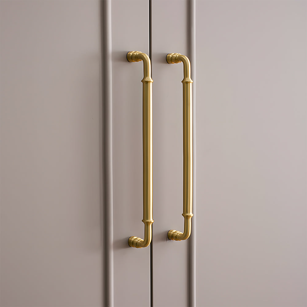 Classic Collared Bar Wardrobe Handles and Ringed Knobs