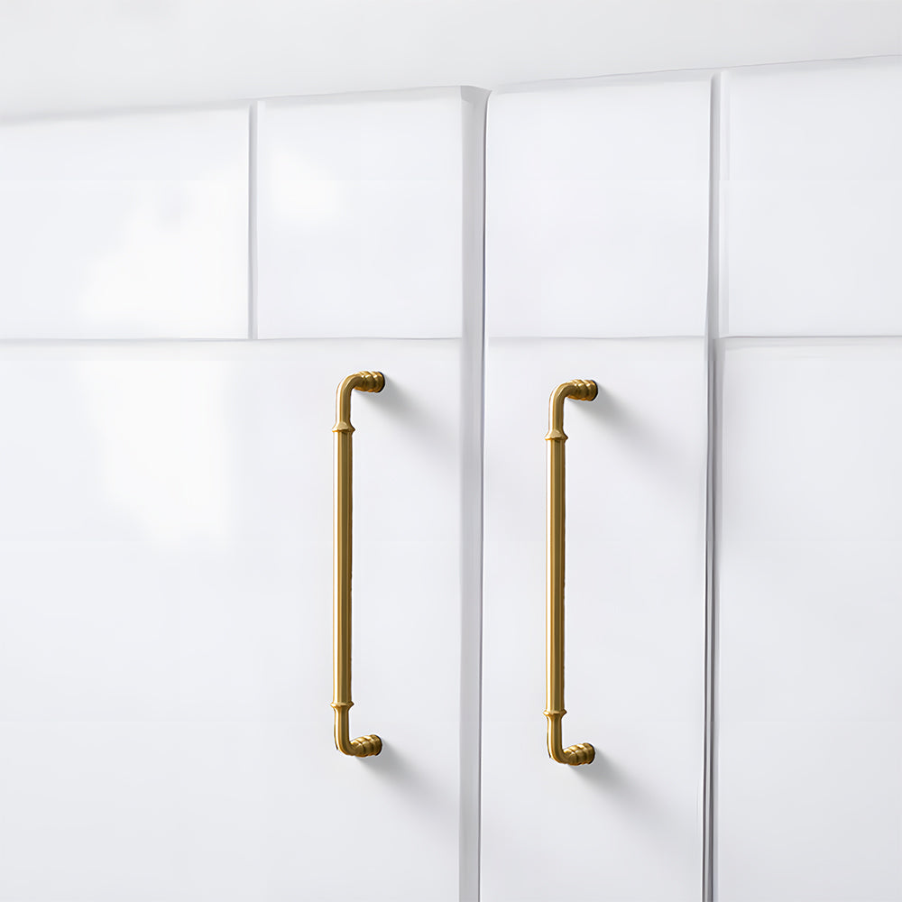 Classic Collared Bar Wardrobe Handles and Ringed Knobs