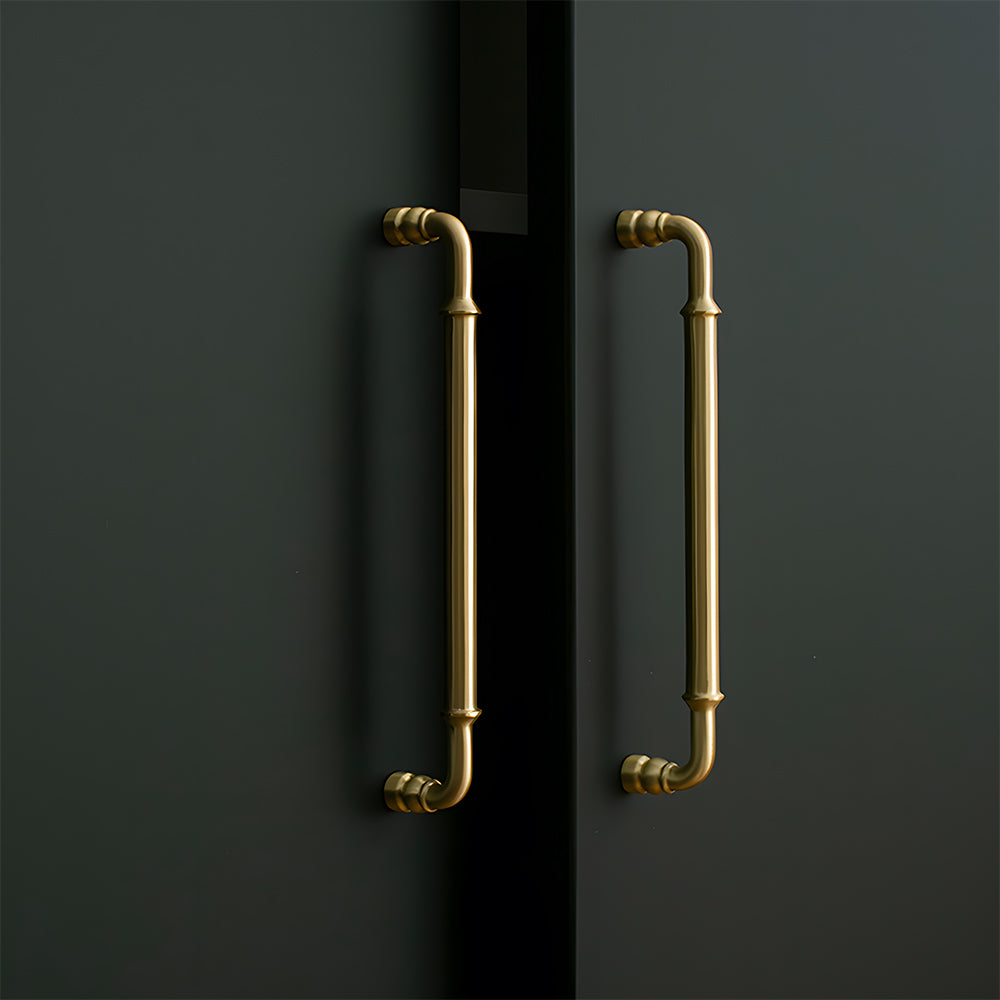 Classic Collared Bar Wardrobe Handles and Ringed Knobs