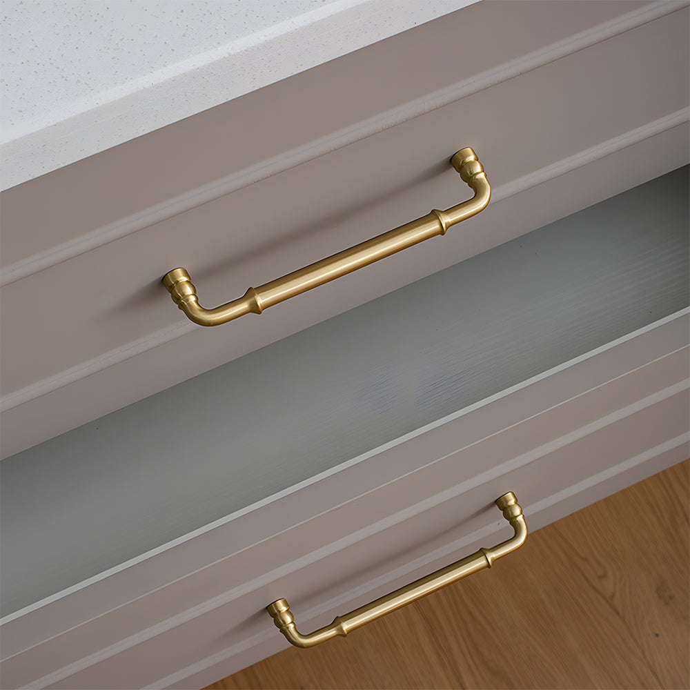 Classic Collared Bar Wardrobe Handles and Ringed Knobs