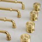 Classic Collared Bar Wardrobe Handles and Ringed Knobs