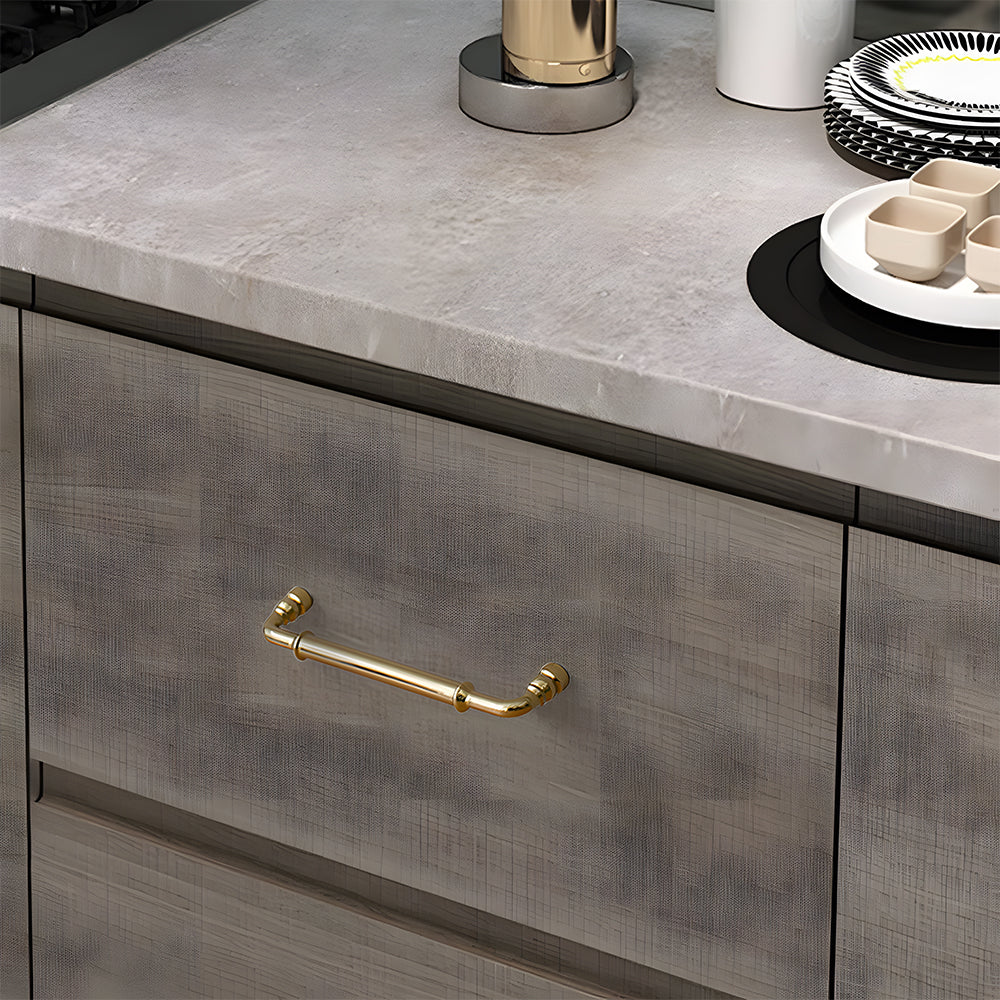 Classic Collared Bar Wardrobe Handles and Ringed Knobs