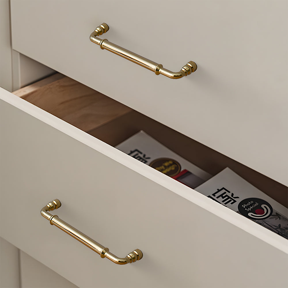 Classic Collared Bar Wardrobe Handles and Ringed Knobs