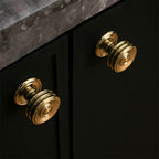 Classic Collared Bar Wardrobe Handles and Ringed Knobs