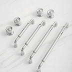 Classic Collared Bar Wardrobe Handles and Ringed Knobs