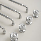 Classic Collared Bar Wardrobe Handles and Ringed Knobs