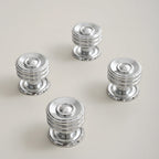 Classic Collared Bar Wardrobe Handles and Ringed Knobs