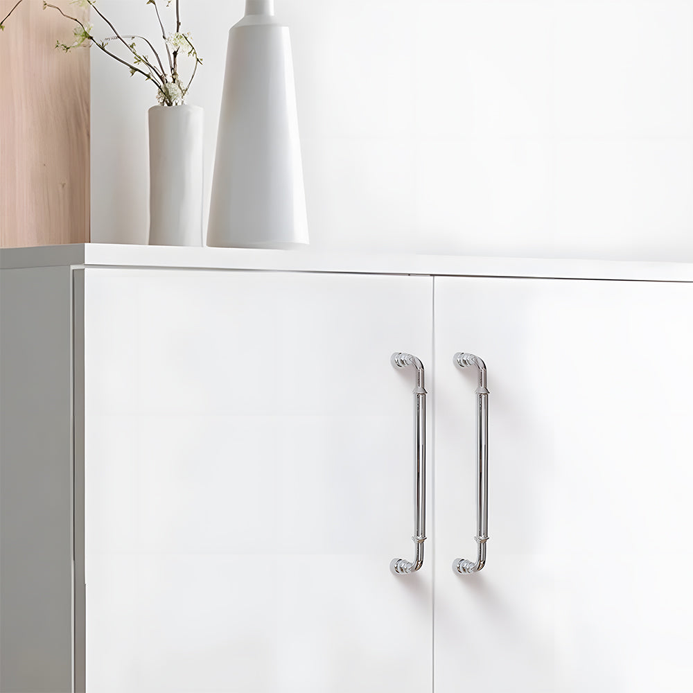Classic Collared Bar Wardrobe Handles and Ringed Knobs