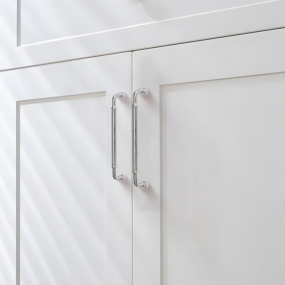 Classic Collared Bar Wardrobe Handles and Ringed Knobs