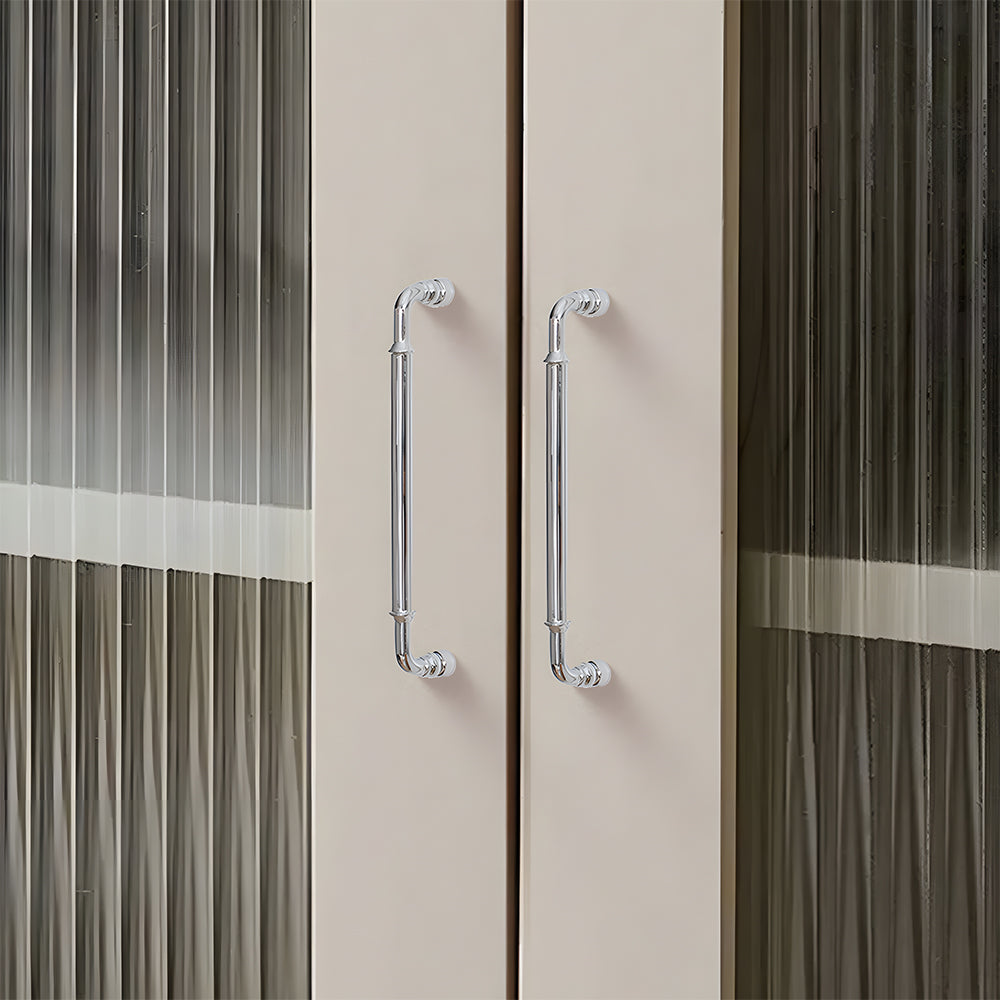 Classic Collared Bar Wardrobe Handles and Ringed Knobs