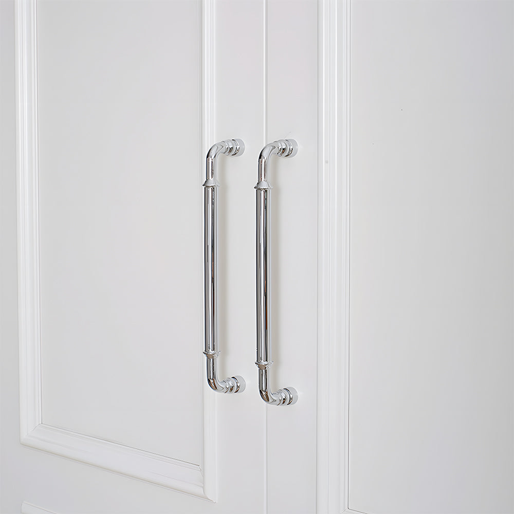 Classic Collared Bar Wardrobe Handles and Ringed Knobs