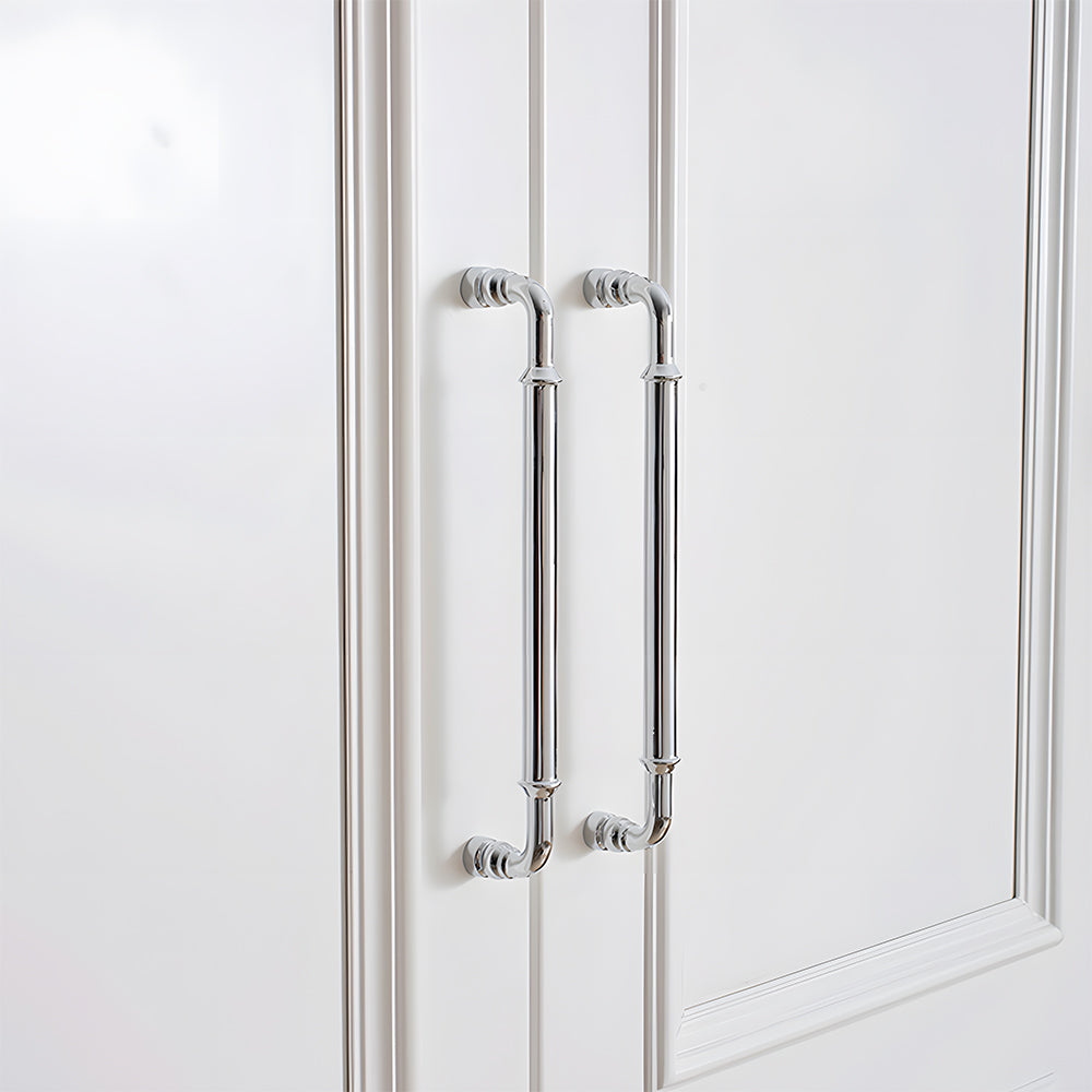 Classic Collared Bar Wardrobe Handles and Ringed Knobs
