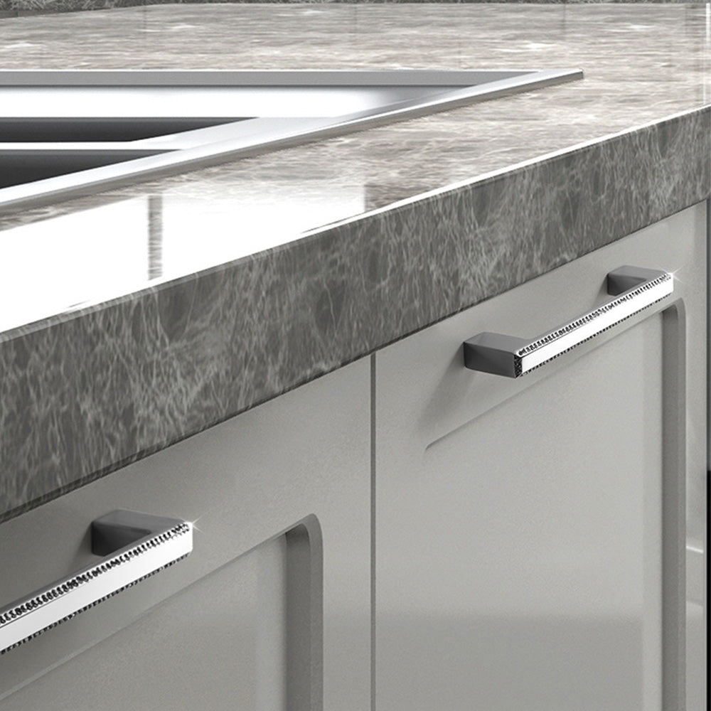 Classic Crystal-Edged D Cupboard Handles & Knobs