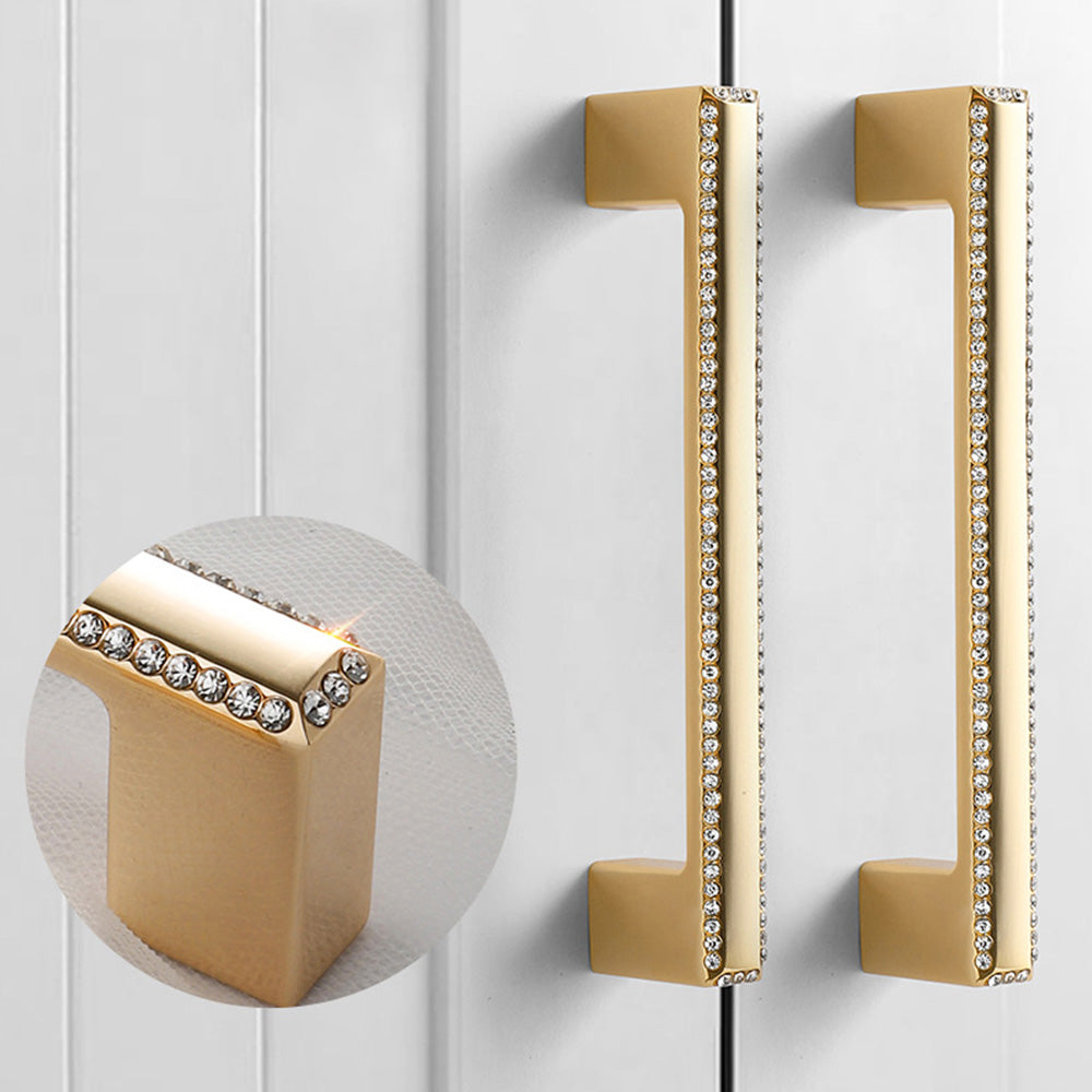 Classic Crystal-Edged D Cupboard Handles & Knobs