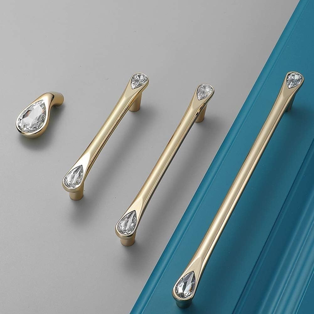 Classic Crystal-Set Bar Cupboard Handles & Knobs