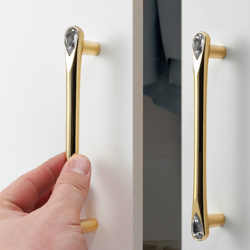 Classic Crystal-Set Bar Cupboard Handles & Knobs