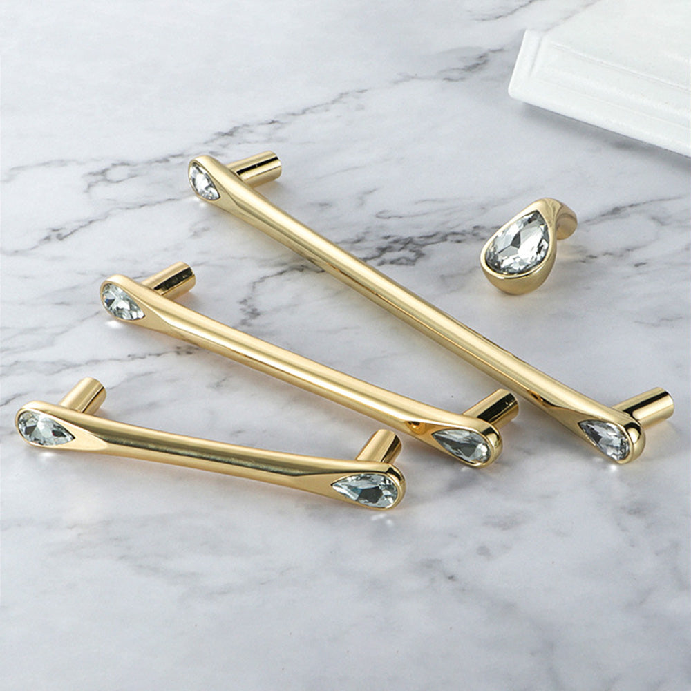Classic Crystal-Set Bar Cupboard Handles & Knobs