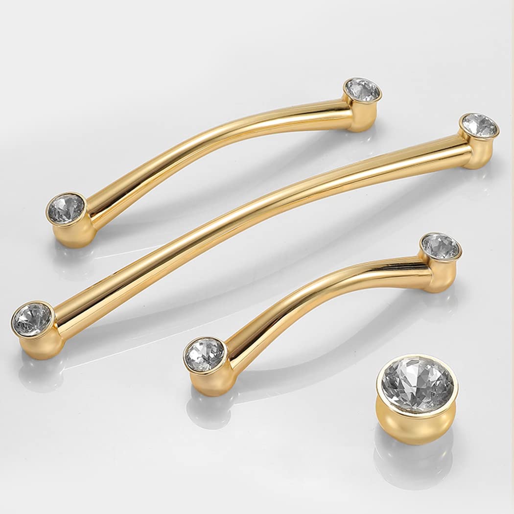 Classic Crystal-Set Bar Cupboard Handles & Knobs
