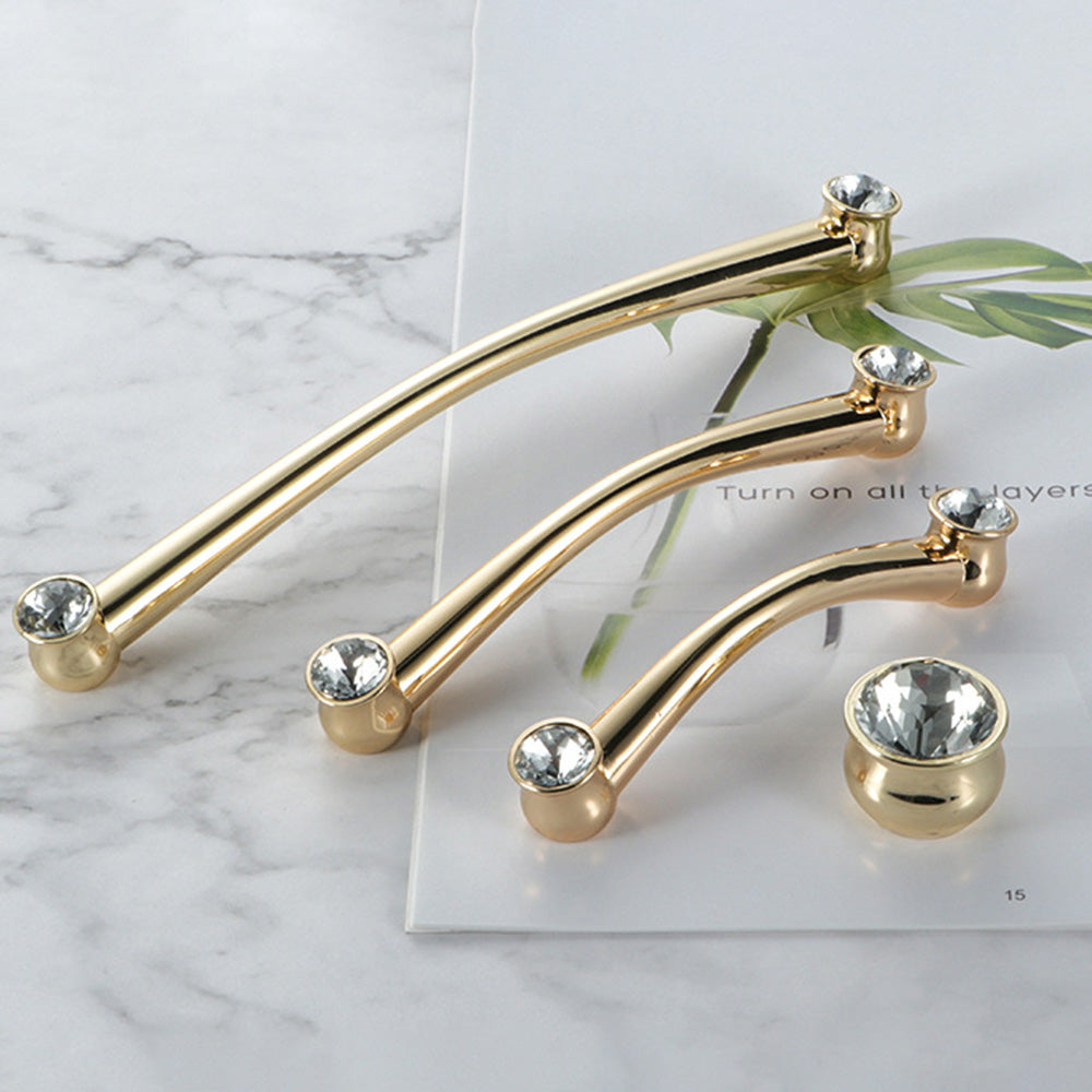 Classic Crystal-Set Bar Cupboard Handles & Knobs