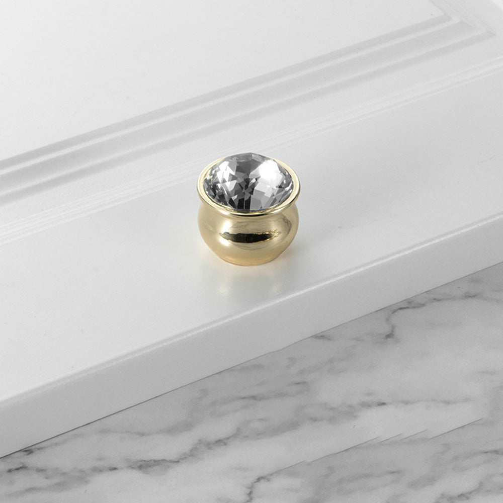 Classic Crystal-Set Bar Cupboard Handles & Knobs