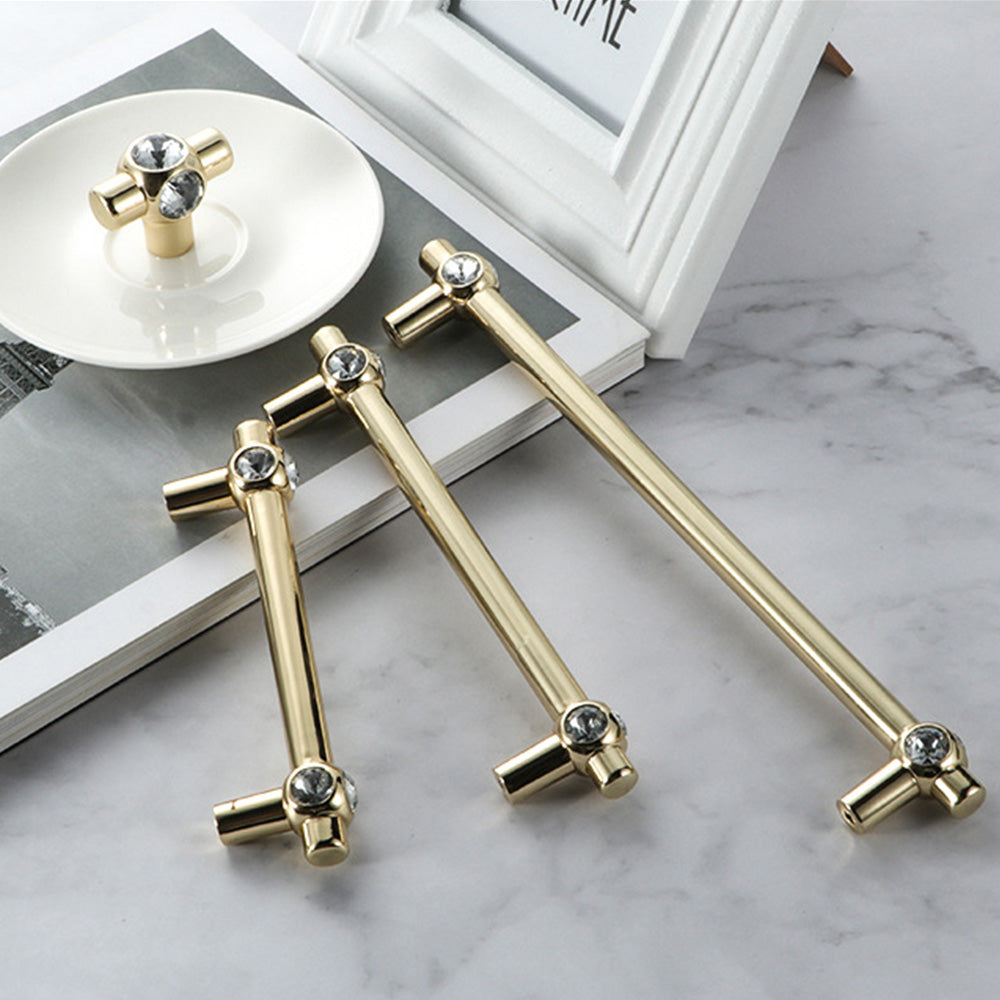 Classic Crystal-Set Bar Cupboard Handles & Knobs