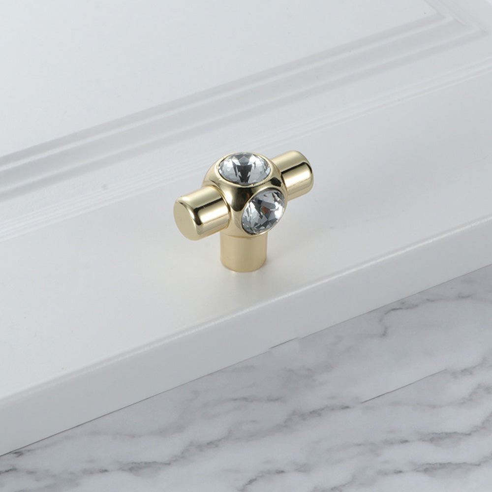 Classic Crystal-Set Bar Cupboard Handles & Knobs