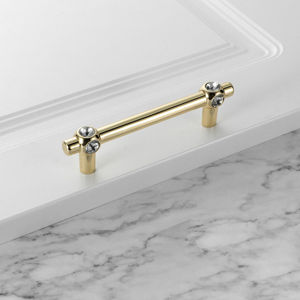 Classic Crystal-Set Bar Cupboard Handles & Knobs