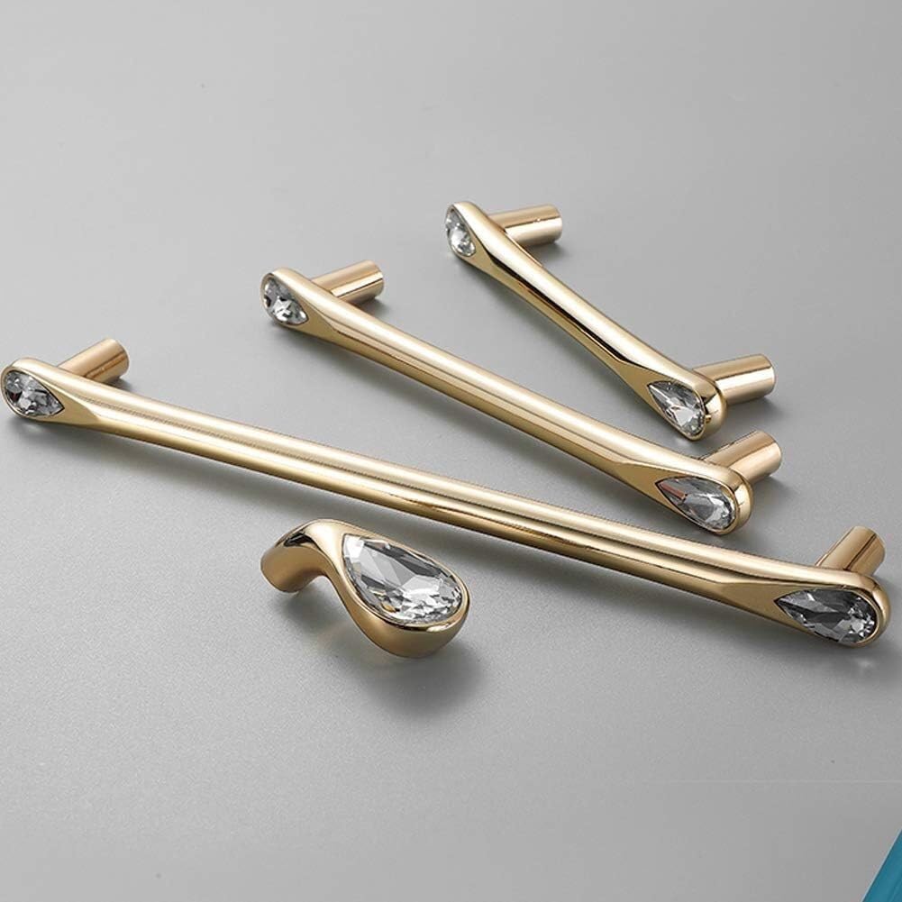 Classic Crystal-Set Bar Cupboard Handles & Knobs