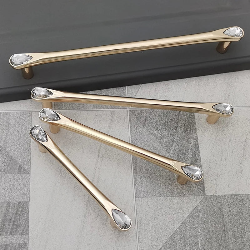 Classic Crystal-Set Bar Cupboard Handles & Knobs