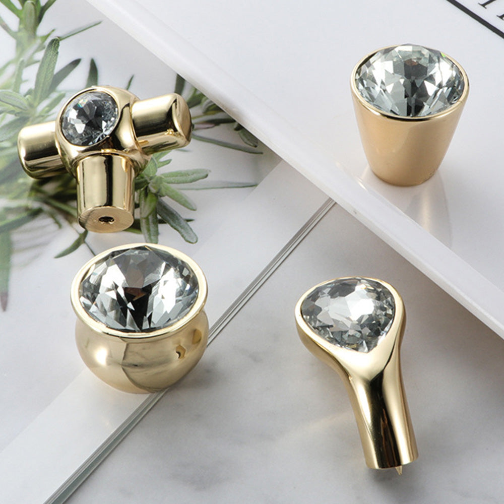 Classic Crystal-Set Bar Cupboard Handles & Knobs