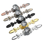 Classic Diamond Crystal Drawer Knobs with Leaf Backplates