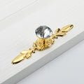 Classic Diamond Crystal Drawer Knobs with Leaf Backplates