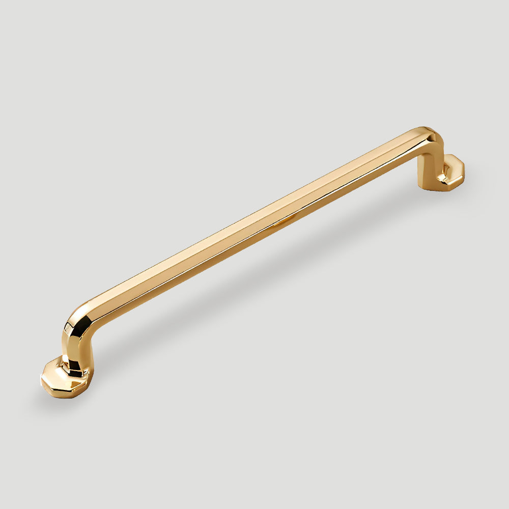 Classic Faceted Gold Cupboard D Handles & Octagonal Knobs