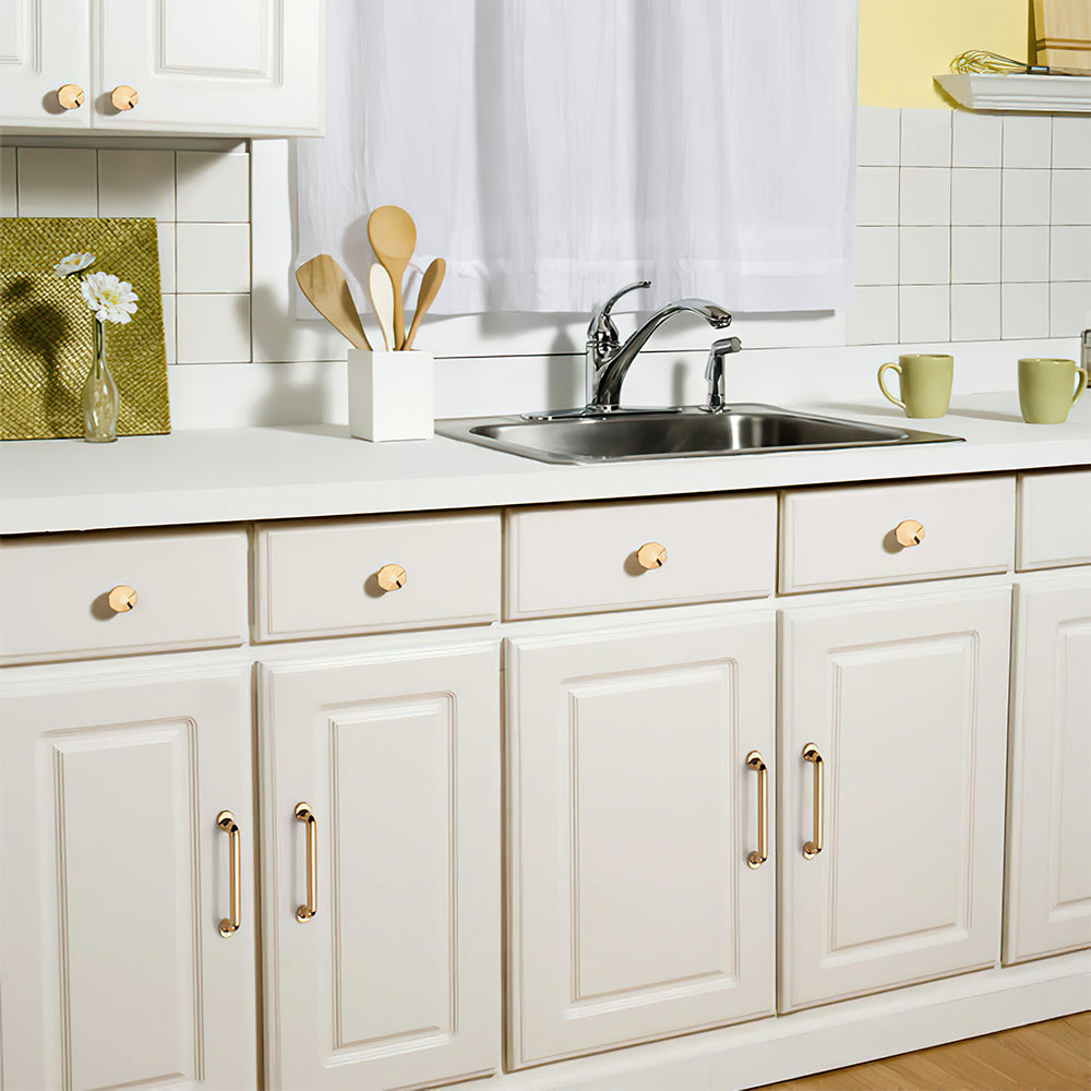 Classic Faceted Gold Cupboard D Handles & Octagonal Knobs