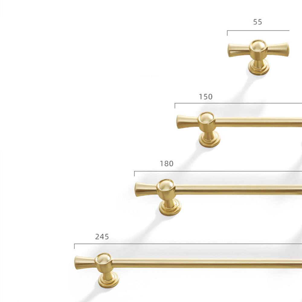 Classic Flared-End Brass T-Bar Drawer Handles & Knobs
