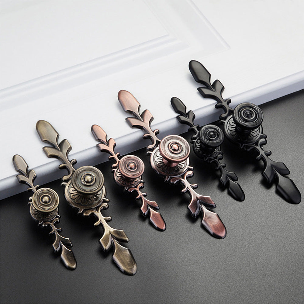 Classic Floral Cupboard Knobs with Leaf Backplate