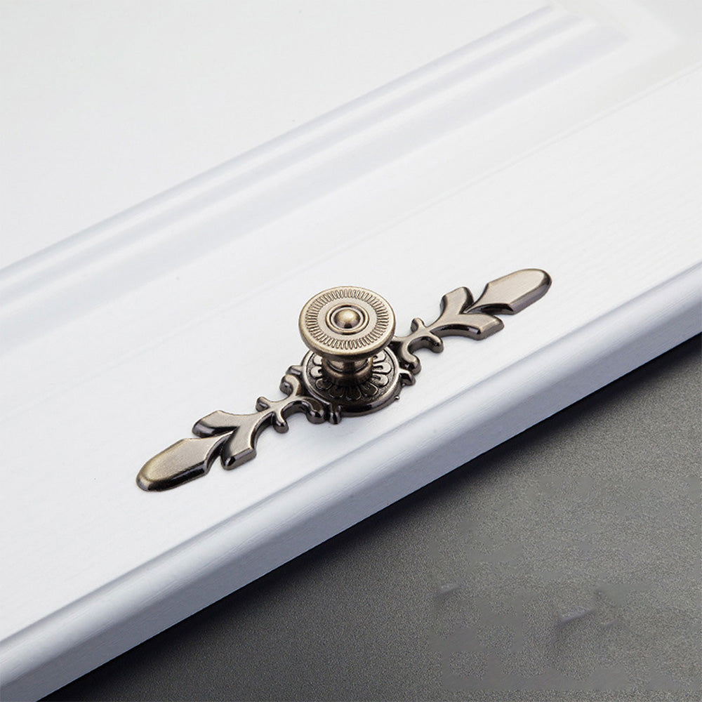 Classic Floral Cupboard Knobs with Leaf Backplate