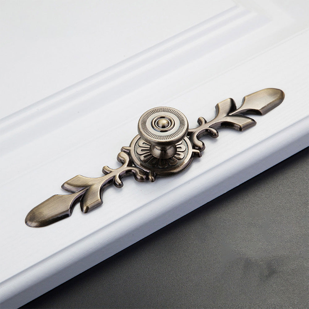 Classic Floral Cupboard Knobs with Leaf Backplate