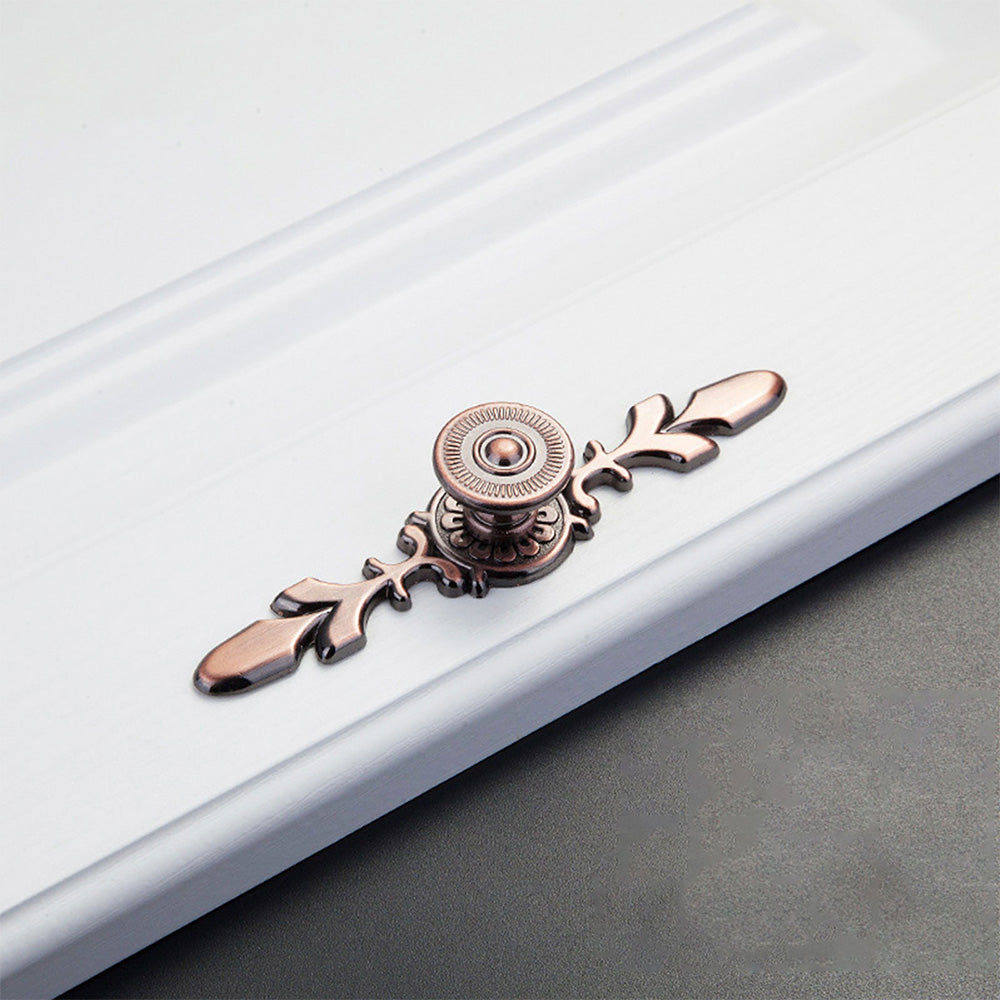 Classic Floral Cupboard Knobs with Leaf Backplate