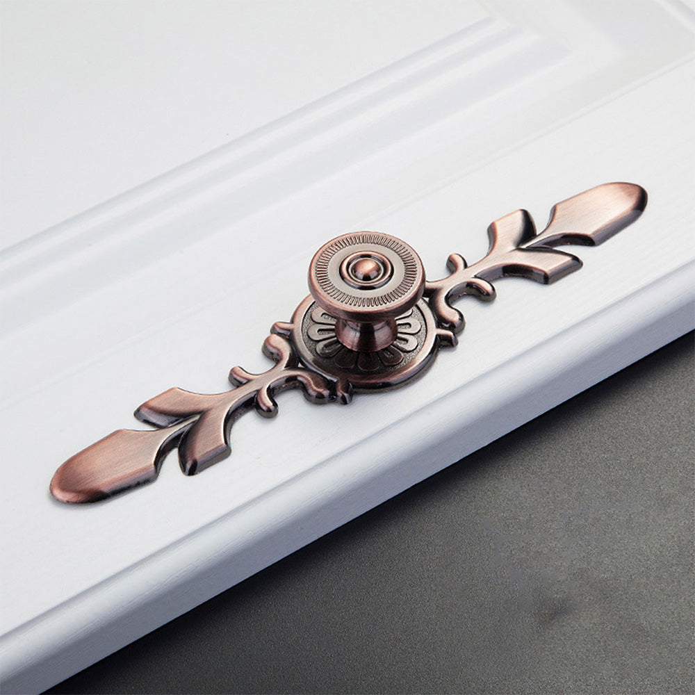 Classic Floral Cupboard Knobs with Leaf Backplate
