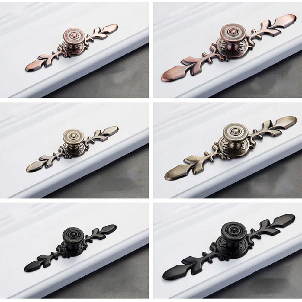 Classic Floral Cupboard Knobs with Leaf Backplate