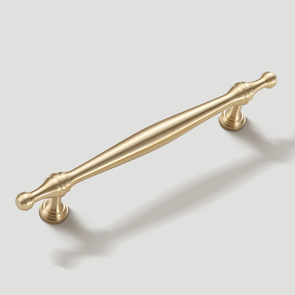 Classic French-Style Brass Wardrobe Handles with Finial Ends